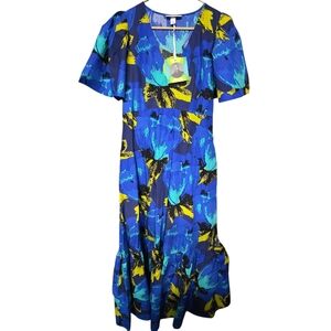 NWT Christopher John Rogers x Target Blue Floral Puff Sleeve Maxi Dress - Size 8